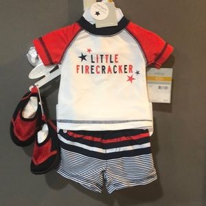 Carters newborn swimsuit and top and water shoes